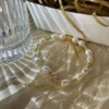Gold bead pearl bracelet