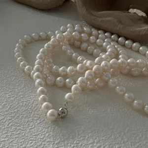 100cm Threaded Baroque Freshwater Pearl Necklace