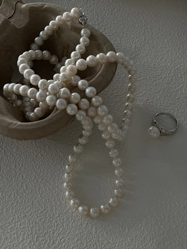 463-3 100cm Threaded Baroque Freshwater Pearl Necklace