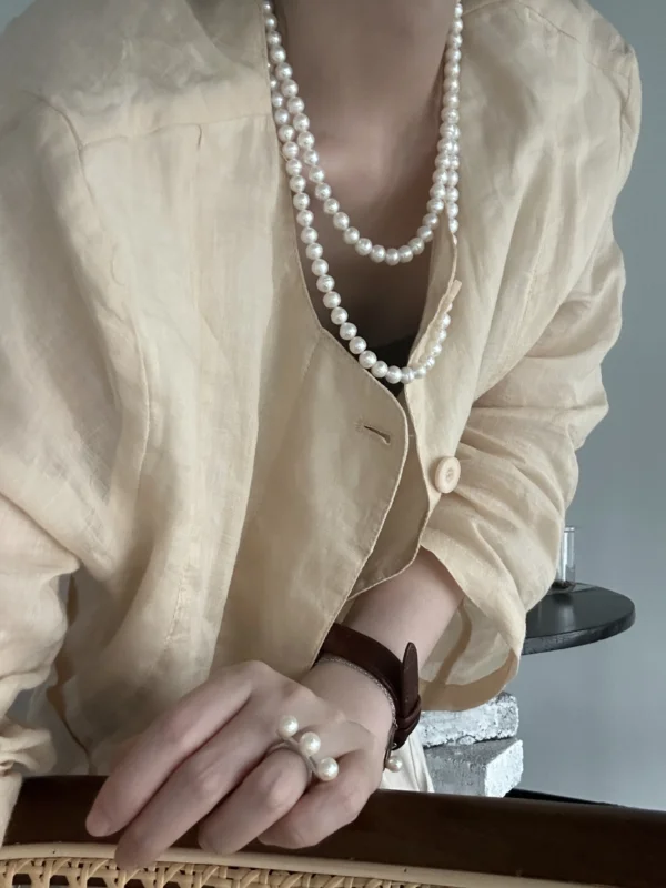 463-6 100cm Threaded Baroque Freshwater Pearl Necklace