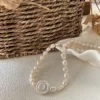 8-9mm Oval-Shaped Baroque Freshwater Pearl Roman Memory Necklace