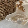 8-9mm Oval-Shaped Baroque Freshwater Pearl Roman Memory Necklace