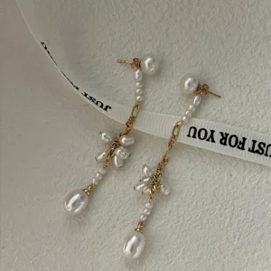 Freshwater Pearl Blooming Petal Drop Earrings