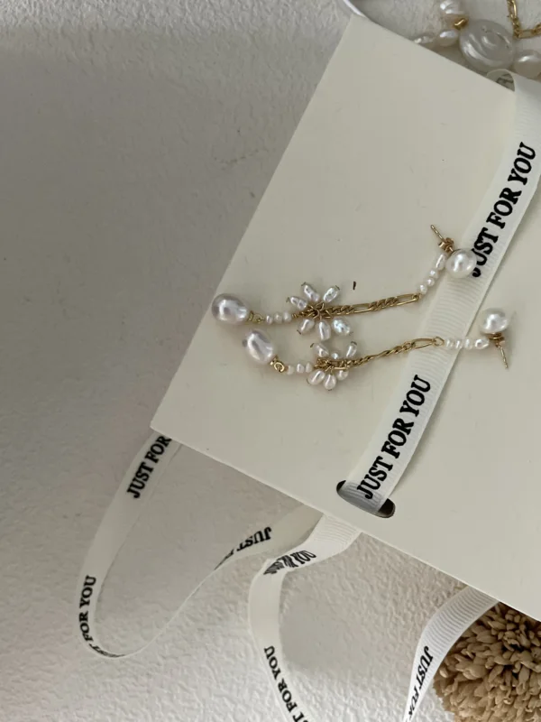 Freshwater Pearl Blooming Petal Drop Earrings