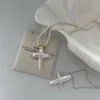 Natural Baroque Pearl Necklace With Cross Pendant