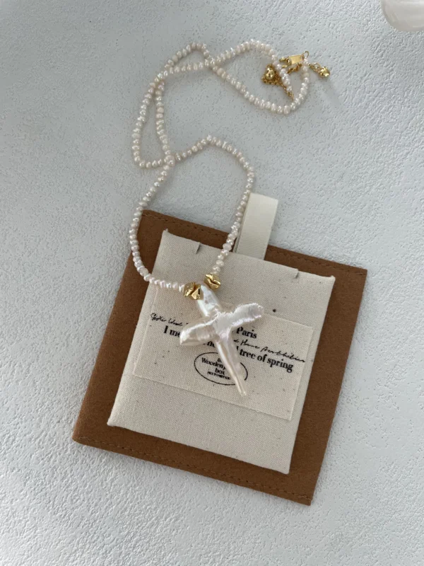 Natural Baroque Pearl Necklace With Cross Pendant