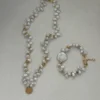 14-16mm Oblate-Shaped Baroque & Keshi Saltwater Pearl Bracelet