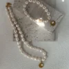 Rare Freshwater Druzy Rosebud Pearl Necklace And Bracelet Set