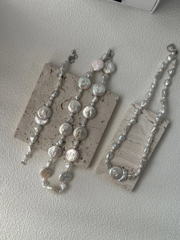 Baroque Sun and Moon pearl Necklace