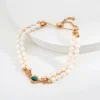 S925 Silver Simple Natural Pearl Malachite Bracelet