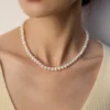 Minimalist French natural pearl necklace
