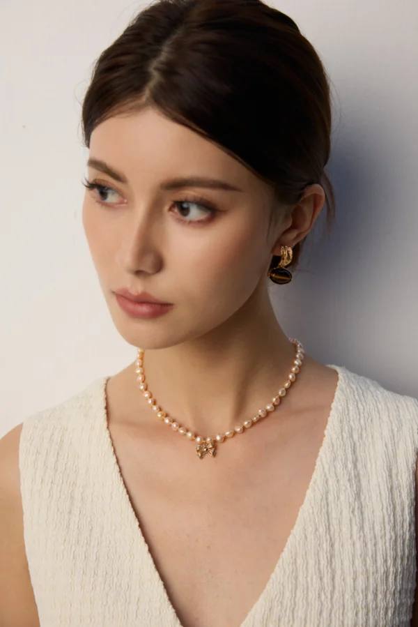 S925 silver natural baroque pearl necklace