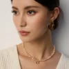 S925 silver natural baroque pearl necklace