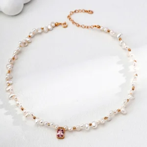 S925 silver natural pearl necklace
