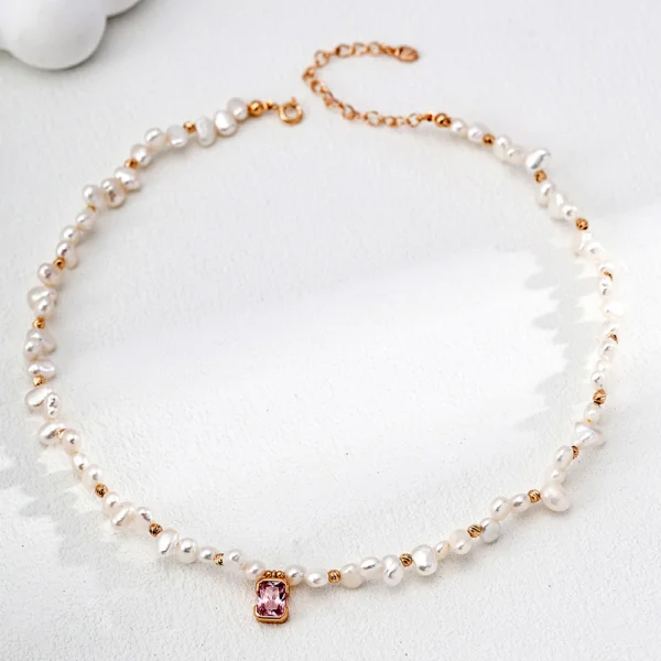 S925 silver natural pearl necklace