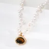 D0683-2_1 Moss Agate Sphere Boho Macrame Necklace/Choker