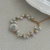 14-16mm Oblate-Shaped Baroque & Keshi Saltwater Pearl Bracelet