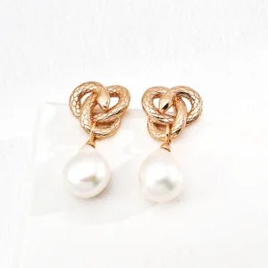 S925 silver design vintage natural baroque pearl earrings