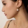 S925 silver design vintage natural baroque pearl earrings