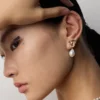 S925 silver design vintage natural baroque pearl earrings