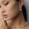 S925 silver design vintage natural baroque pearl earrings