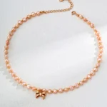 S925 silver natural baroque pearl necklace