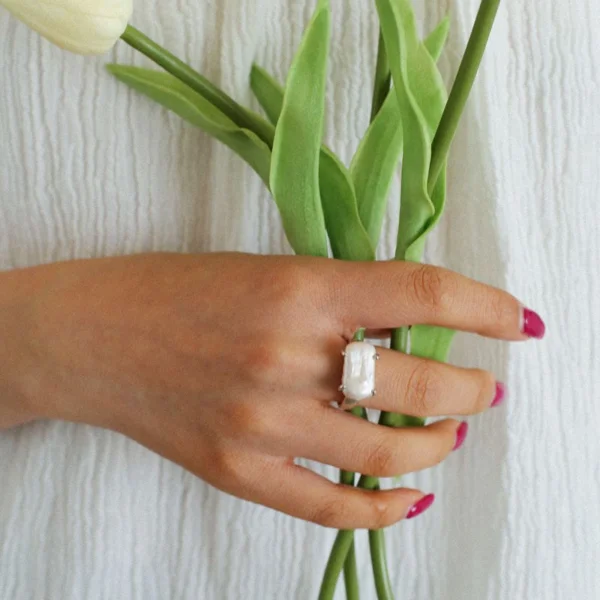 European and American style natural baroque pearl versatile open ring