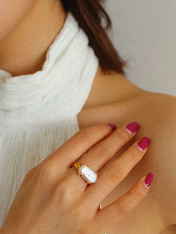 European and American style natural baroque pearl versatile open ring