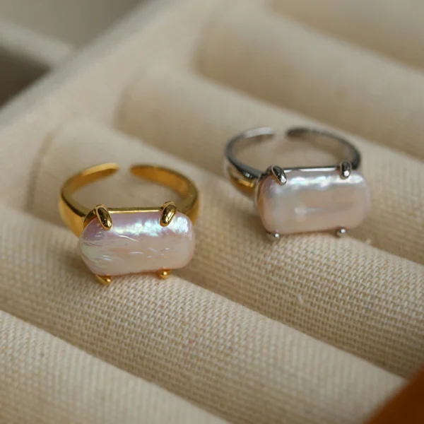 European and American style natural baroque pearl versatile open ring