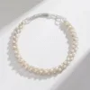 S004-06 White Freshwater Pearl Twist Braided Necklace & Bracelet (Purchase Individually)