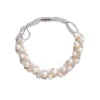 SKU-05-S004 White Freshwater Pearl Twist Braided Necklace & Bracelet (Purchase Individually)