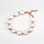Baroque button pearl bracelet