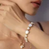 Baroque button pearl bracelet