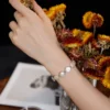 Baroque button pearl bracelet