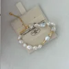 Baroque Pearl Bracelet with Pouch baroque pearl bracelet on jewelry pouch