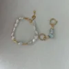 Baroque Pearl Bracelet Set baroque pearl bracelet with matching hoop earrings