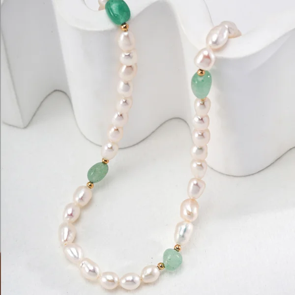 Natural Baroque Pearl Necklace, Minimalist French Series - 14K Gold Filled Chain