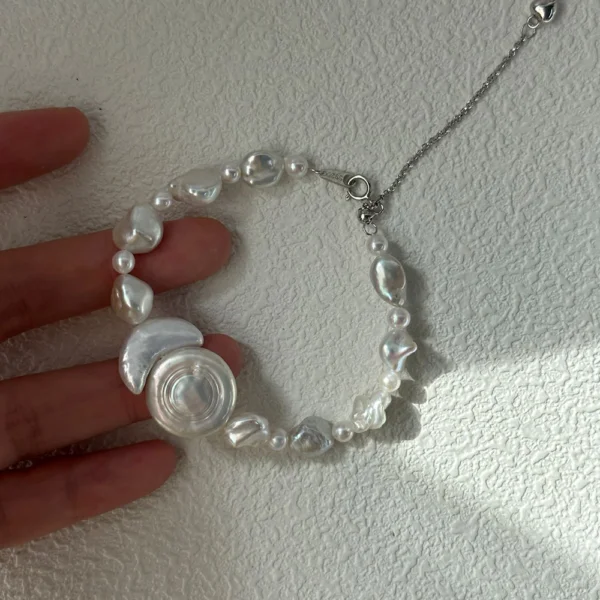 Baroque Pearl Sun & Moon Bracelet