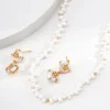 Petal Rain Baroque Pearl Necklace in Vintage Gold – 4-6mm natural pearls