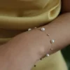 Gypsophila Pearl Set – Silver gypsophila pearl necklace and bracelet set 925 sterling silver