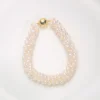 mini freshwater pearls bracelet with gold magnetic clasp, 18cm