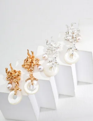 s925 silver retro pearl earrings gold and silver 04