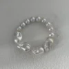 Close-up of mixed size baroque freshwater pearl bracelet with natural luster