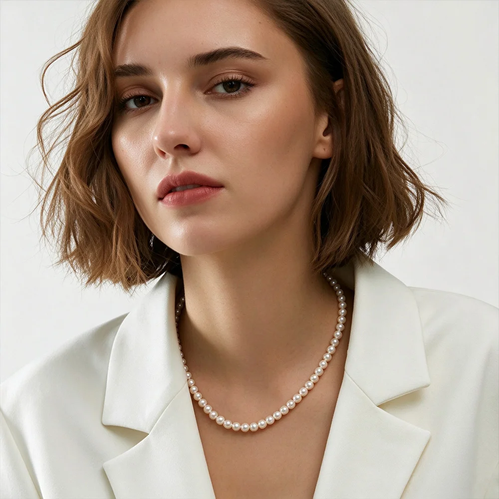 5mm pearl necklace worn for a delicate everyday look